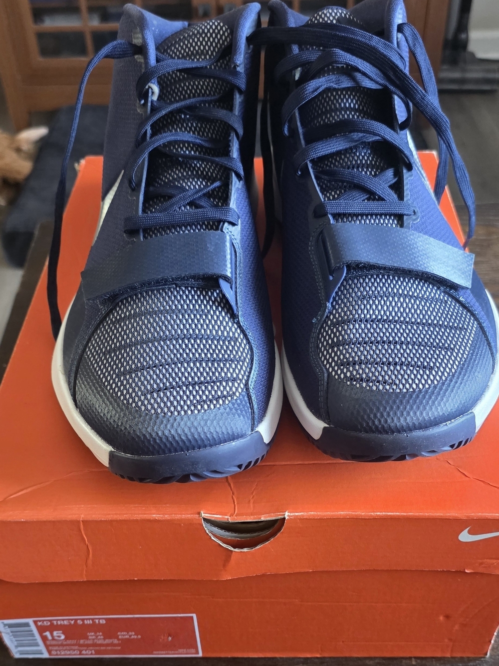 Nike KD Trey 5 III TB Mid Top Basketball Sneaker Blue/White 844550-401 Size 15